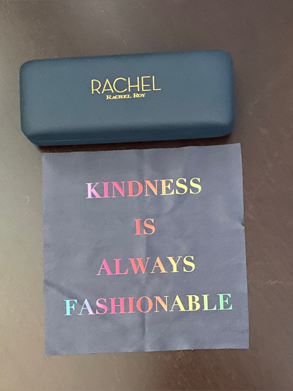 Rachel Roy “Kindness” Navy Hard Shell Glasses Case